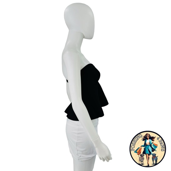 Stella McCartney Compact Knit Strapless Minimalist Bustier Top in Black Size XS - Picture 8 of 11